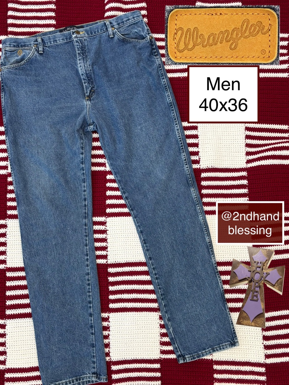 Wrangler George Strait Cowboy Cut Jeans Mens 40x36, Classic Blue